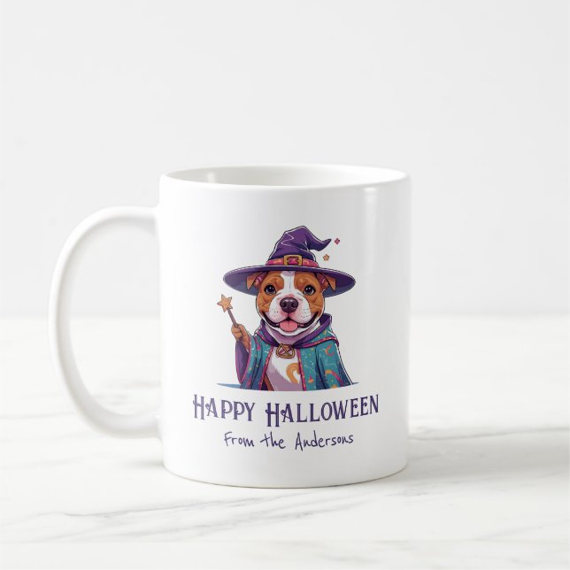 Caneca De Café Feliz Halloween Staffordshire Terrier (Esquerda)