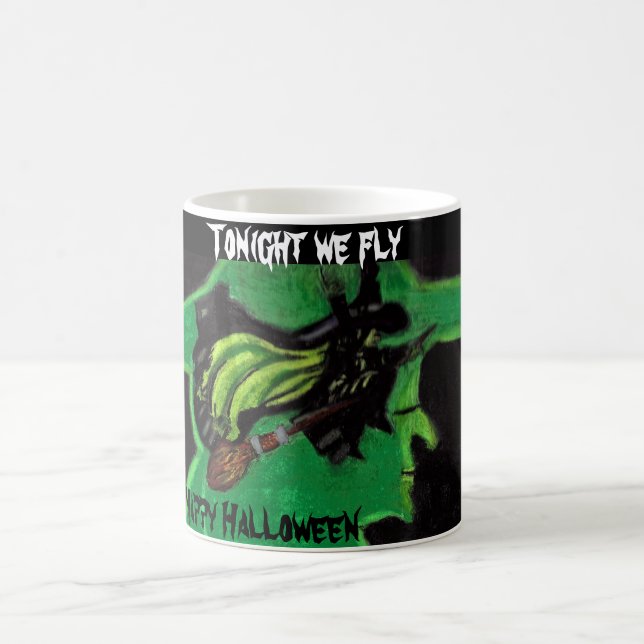 CANECA DE CAFÉ FELIZ HALLOWEEN VOANDO MÚSICA DE BRINCADEIRA (Centro)