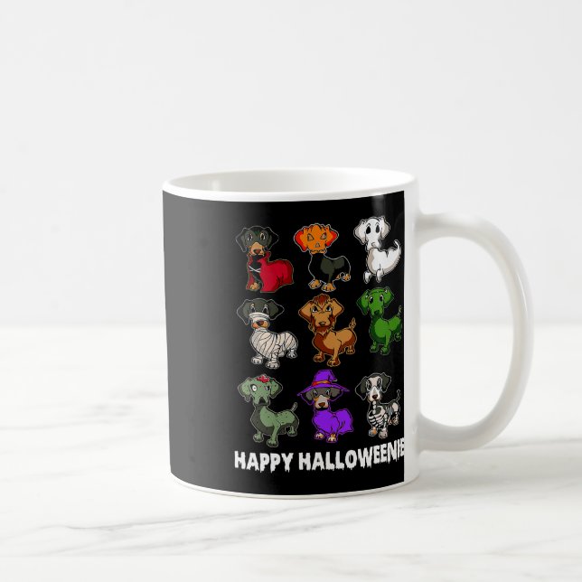 Caneca De Café Feliz Halloweenie Dachshund Dachshund Halloween Gi (Direita)