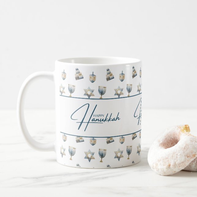 Caneca De Café Feliz Hanukkah (Com Donut)