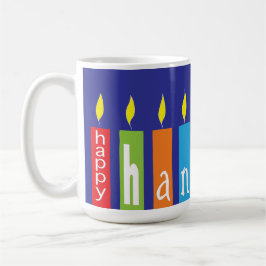 Caneca De Café Feliz Hanukkah Candles Mug