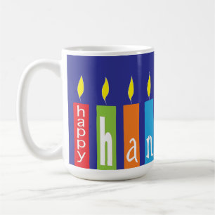 Caneca De Café Feliz Hanukkah Candles Mug