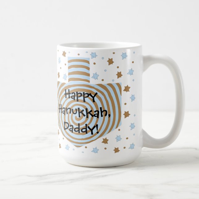 Caneca De Café Feliz Hanukkah/Chanukah Blue/Brown Star Mug (Direita)