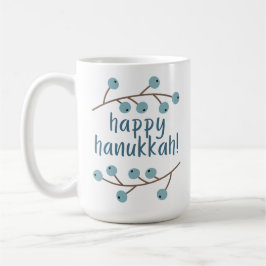 Caneca De Café Feliz Hanukkah com Berry Branches