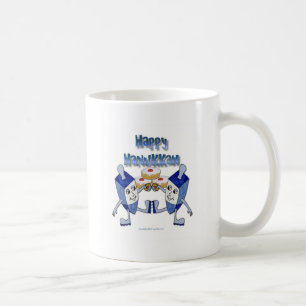 Caneca De Café Feliz Hanukkah Dreidels Dançantes Donut de Geléia