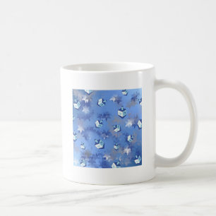 Caneca De Café Feliz Hanukkah Estrela Cadente e Piões de Hanukkah