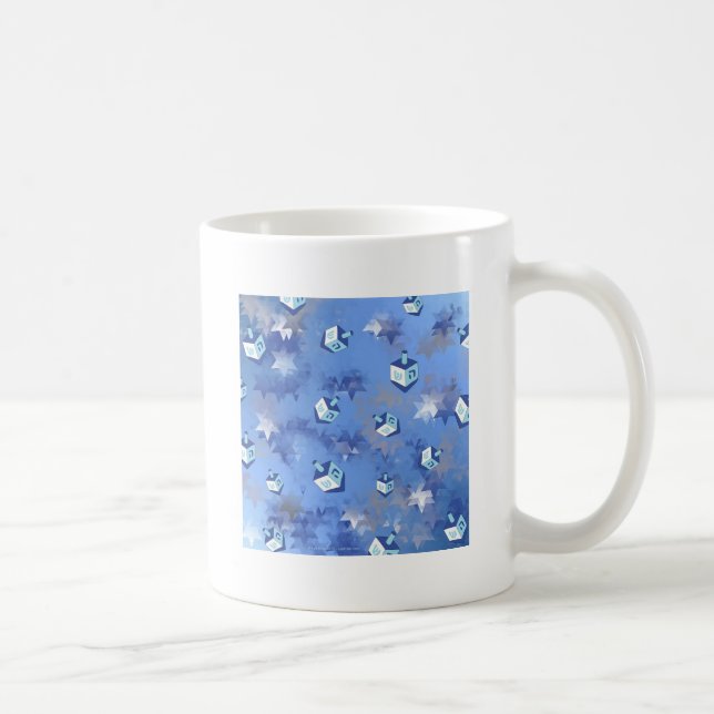 Caneca De Café Feliz Hanukkah Falling Star e Dreidels (Direita)