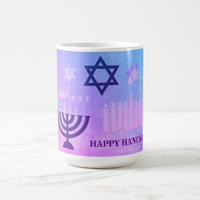 Caneca De Café Feliz Hanukkah Menorah (Centro)