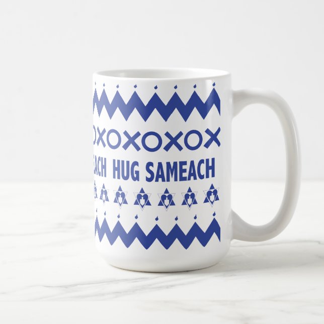 Caneca De Café Feliz Hanukkah "Suéter Feio" (Direita)