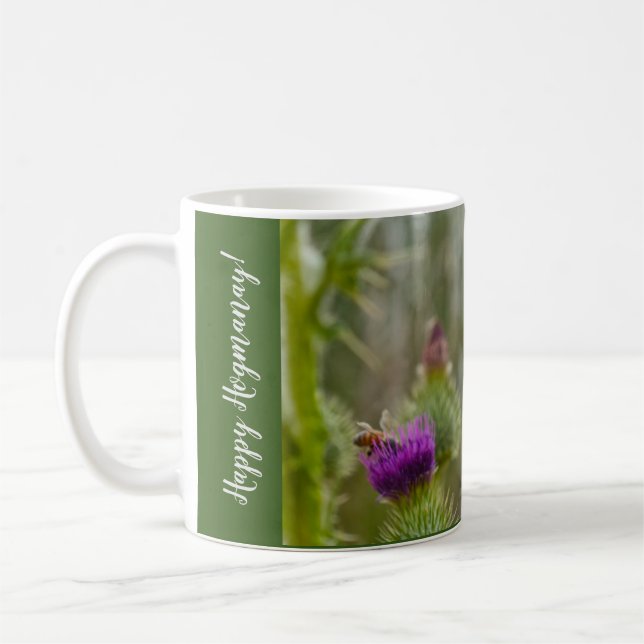 Caneca De Café Feliz Hogmanay Abelhas Mel Espinho Escocês (Esquerda)
