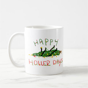 Caneca De Café Feliz Holerdays 1 - Ó árvore de Natal.