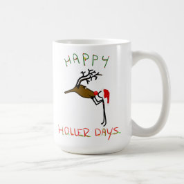 Caneca De Café Feliz Holerdays 4 - beijando uma rena.