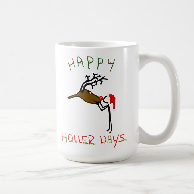 Caneca De Café Feliz Holerdays 4 - beijando uma rena. (Direita)