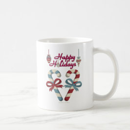Caneca De Café Feliz Holidays Candy Cane Heart