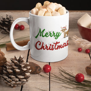Caneca De Café Feliz Holidays Reindeer, meio roteiro Natal