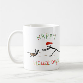Caneca De Café Feliz Hollerdays 3 - perseguindo um peru.