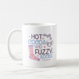 Caneca De Café Feliz Inverno Quente De Cacau E Meias Felpudos