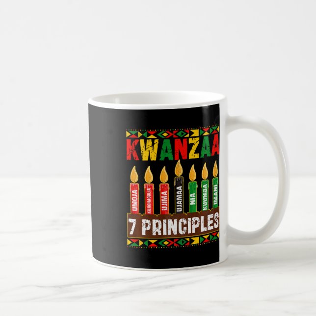 Caneca De Café Feliz Kwanzaa Kinara Sete Princípios Velas Pan (Direita)