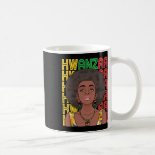 Caneca De Café Feliz Kwanzaa, Mulher Negra do Orgulho Pan-African
