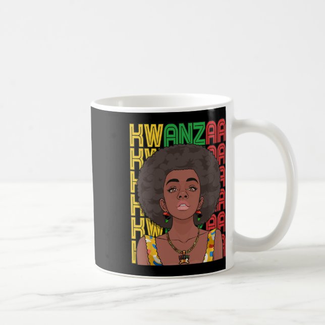 Caneca De Café Feliz Kwanzaa, Mulher Negra do Orgulho Pan-African (Direita)