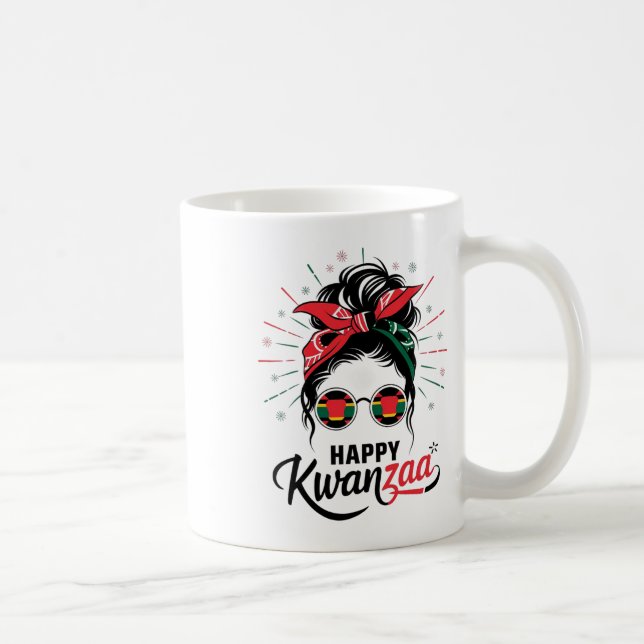 Caneca De Café Feliz Kwanzaa Sete Princípios De Kwanzaa Messy Bu (Direita)