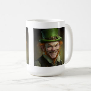 Caneca De Café Feliz Leprechaun Classic Mug, 15 oz