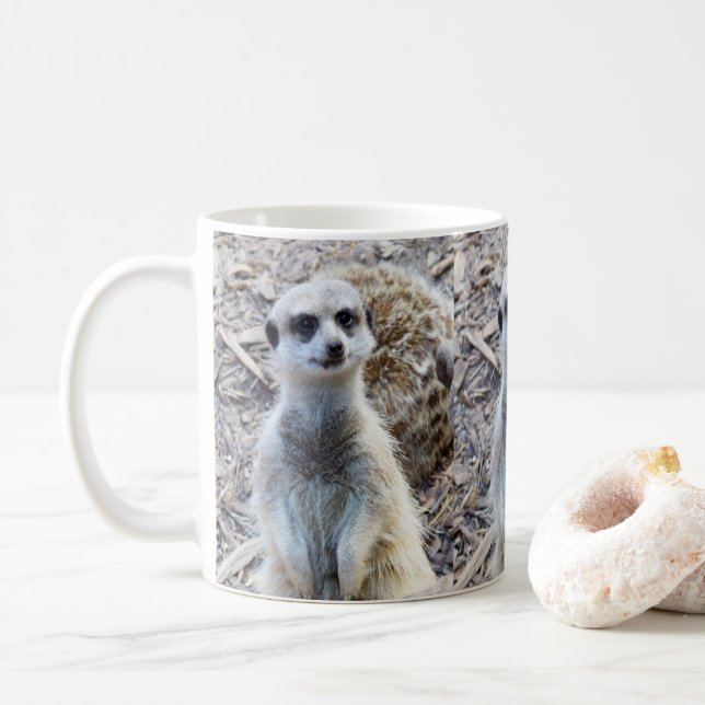 Caneca De Café Feliz Meerkat, (Com Donut)