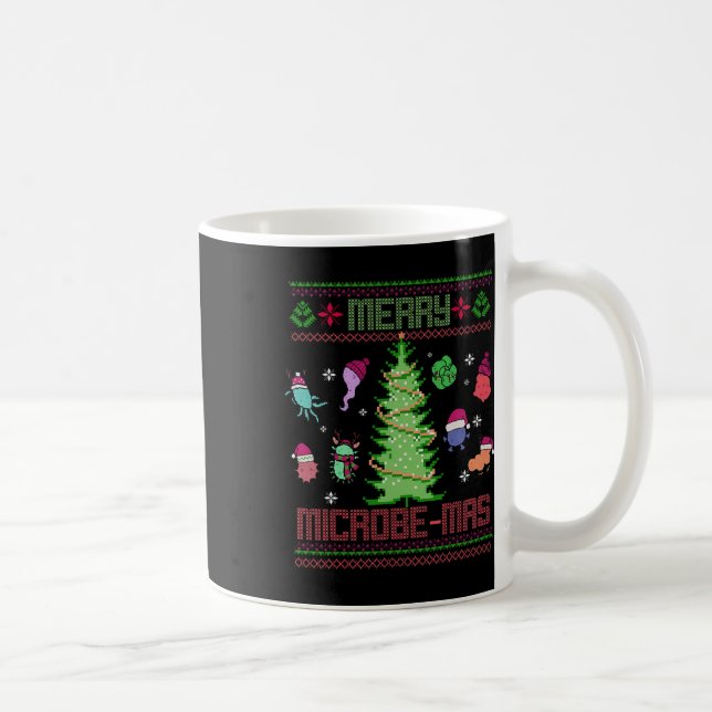 Caneca De Café Feliz Microbe-mas Microbiologia Cientistas Natal (Direita)