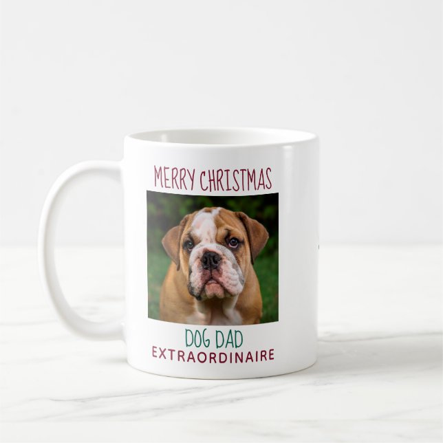 Caneca De Café Feliz Na moda de Natal Pai de Cães Fotográficos (Esquerda)