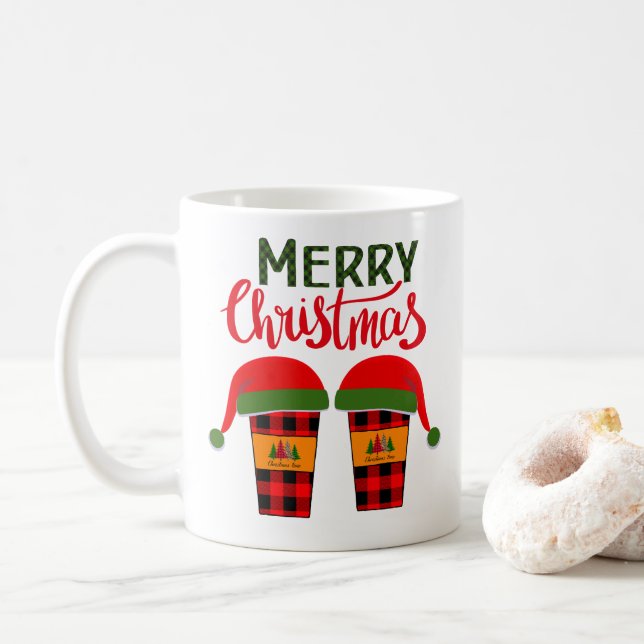 Caneca De Café Feliz Natal (Com Donut)