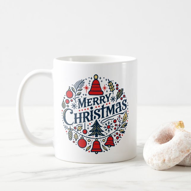 Caneca De Café Feliz Natal 3 (Com Donut)