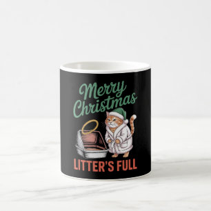 Caneca De Café Feliz Natal Areias Cheias Caixa de Areia para Gato