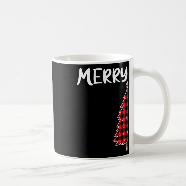 Caneca De Café Feliz Natal Árvore Buffalo Xadrez Xmas Mães (Direita)