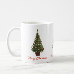 Caneca De Café Feliz Natal. Árvore de Natal