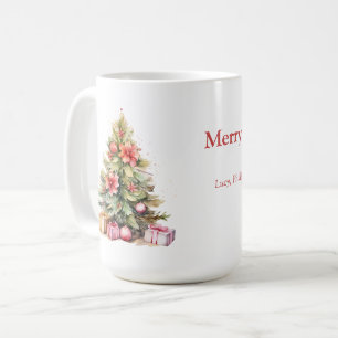 Caneca De Café Feliz Natal - Árvore de Natal Personalizada