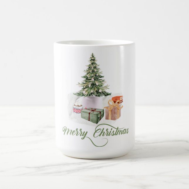 Caneca De Café feliz natal, árvores modernas bonitinhas e festiva (Centro)
