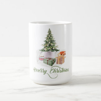 Caneca De Café feliz natal, árvores modernas bonitinhas e festiva