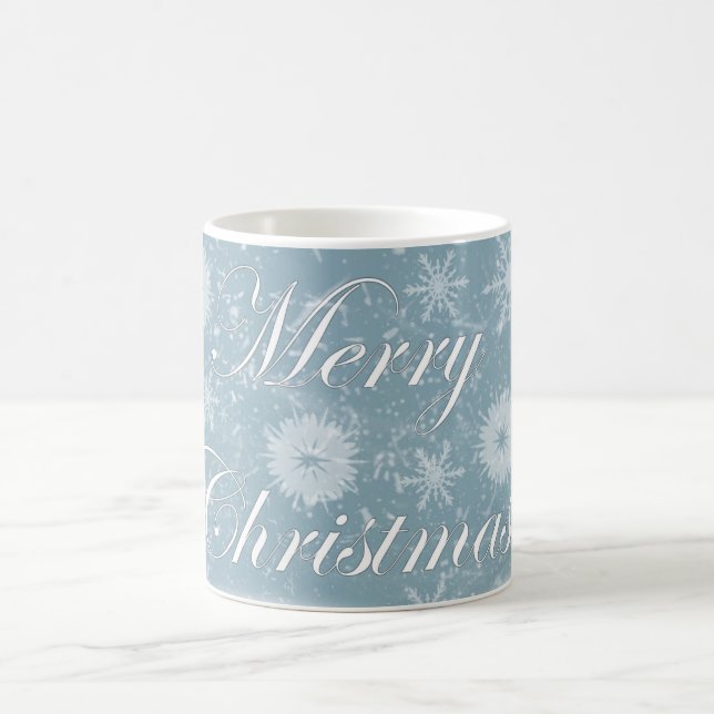 Caneca De Café Feliz Natal Azul e Branco (Centro)
