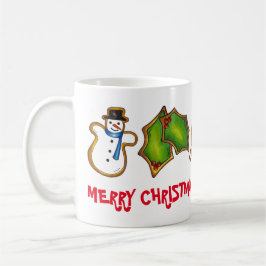 Caneca De Café Feliz Natal Bell Snowman Mitten Tree Cookie