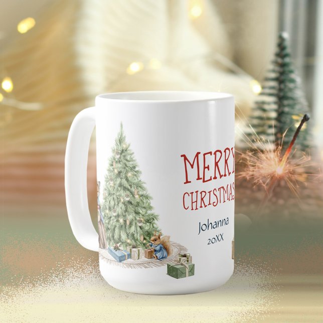 Caneca De Café Feliz Natal Bons Animais Bons de Natal (Merry Christmas Nostalgic Cute Animals Memory Coffee Mug ©Susanne Sachers - Sunny Mind 🌞)