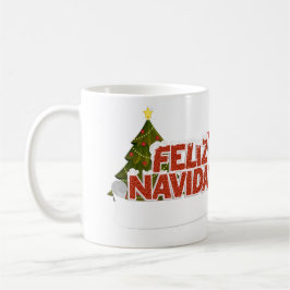 Caneca De Café Feliz Natal Brilhante com Árvore de Natal
