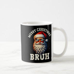 Caneca De Café Feliz Natal Bruh Divertido Papai Noel Retro Homens