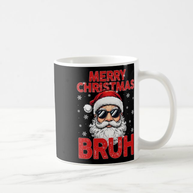 Caneca De Café Feliz Natal Bruh Funny Papai Noel Retro Men W (Direita)