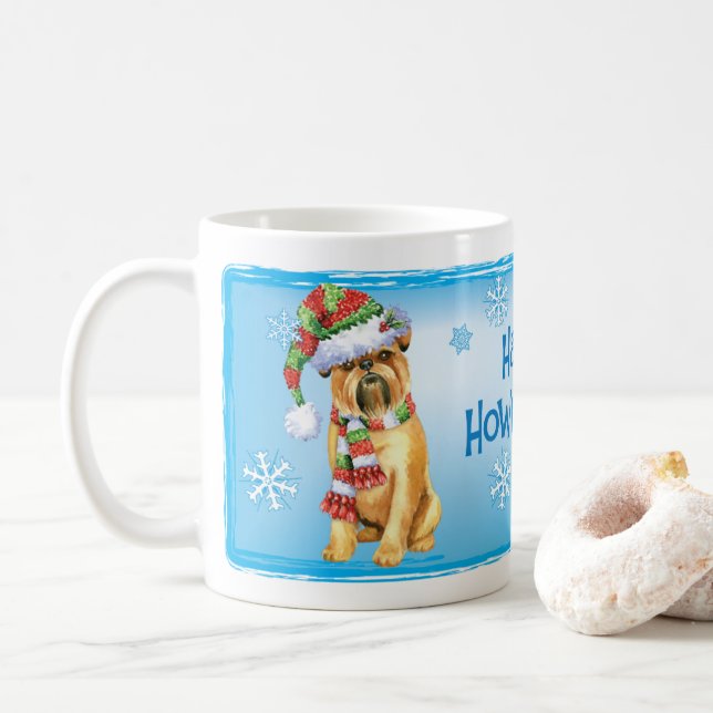 Caneca De Café Feliz Natal Bruxelas Griffon Coffee Mug (Com Donut)