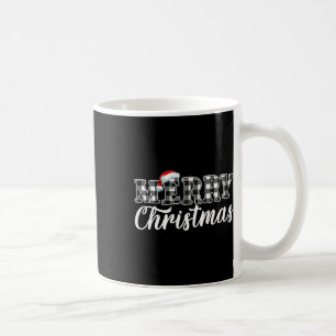 Caneca De Café Feliz Natal Búfalo Preto E Branco Xadrez Para