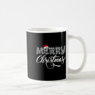 Caneca De Café Feliz Natal Búfalo Preto E Xadrez Branco Para