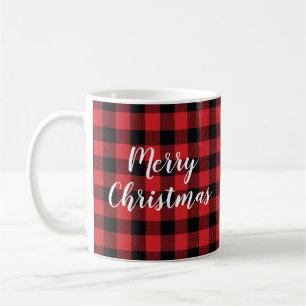 Caneca De Café Feliz Natal Buffalo Check Mountain Coffee Mug