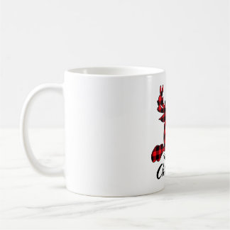 Caneca De Café Feliz Natal Buffalo Red Xadrez Reindeer Matchin