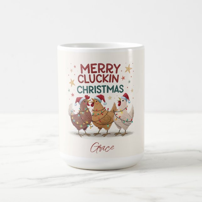 Caneca De Café Feliz Natal Cluckin Galinhas Personalizadas (Centro)