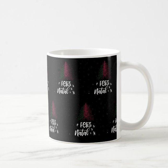 Caneca De Café Feliz Natal com a bandeira portuguesa (Direita)